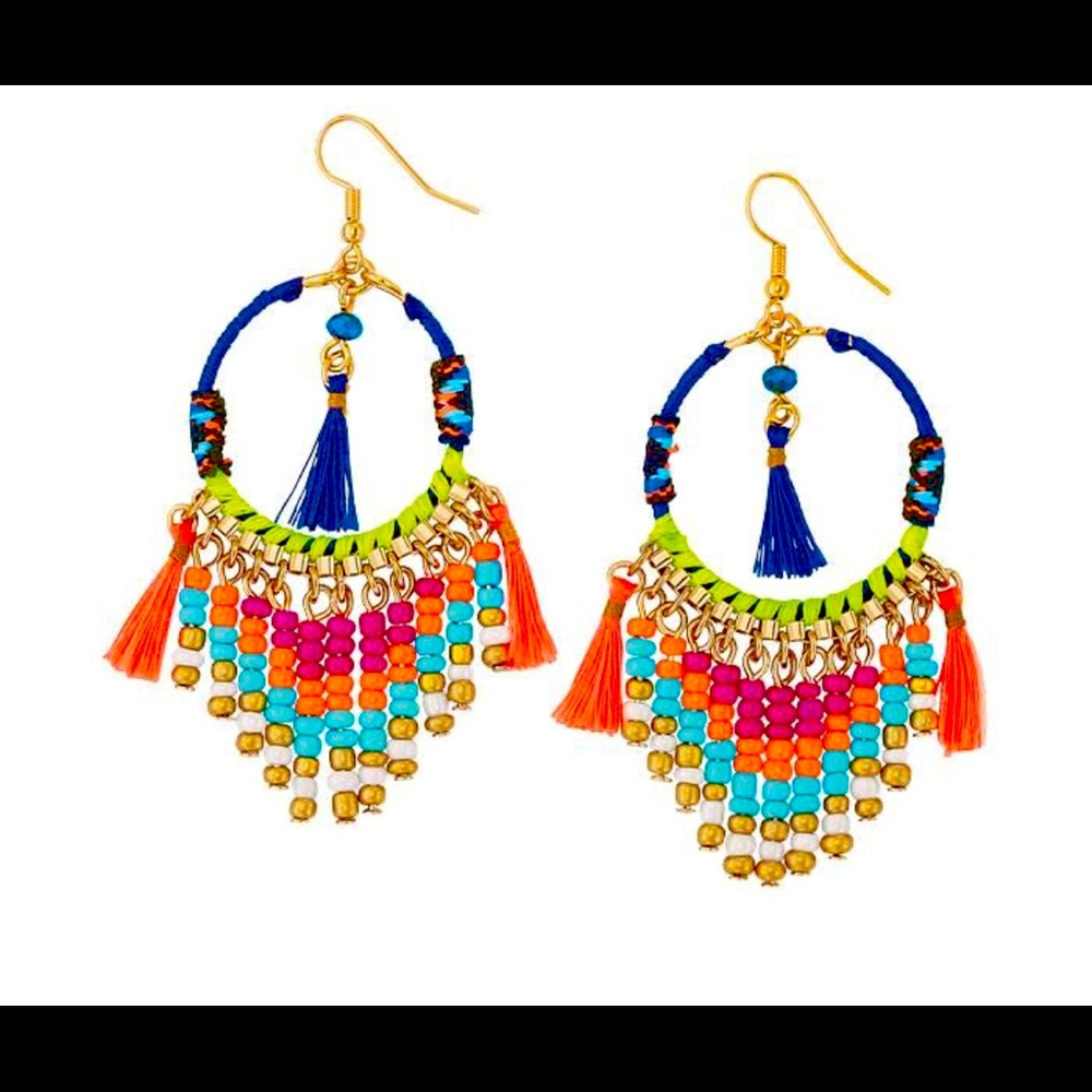 Festival bohemian boho beaded earrings